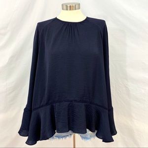 Navy Blouse Top - PLUS